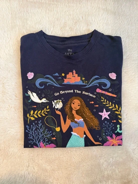 Disney Navy Mermaid Graphic Tee - 'Go Beyond The Surface' - Picture 6 of 6